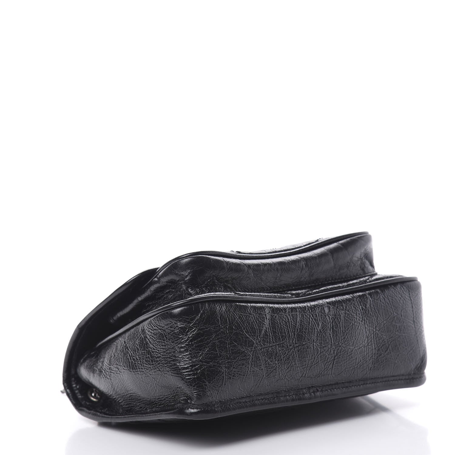 Saint Laurent Crinkled Calfskin Matelasse Monogram Baby Niki Chain Satchel Black 4 of 11