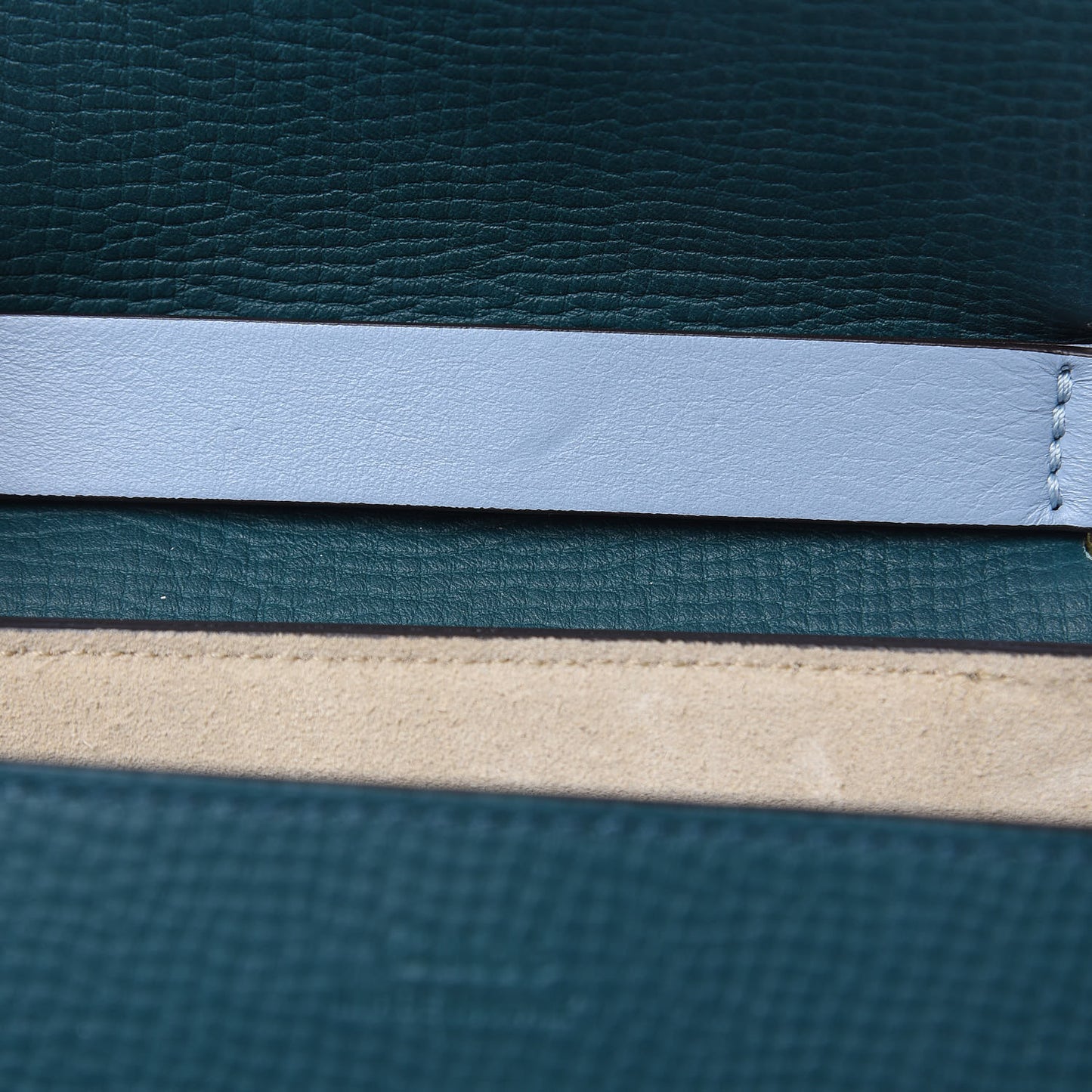 Grained Calfskin Lambskin Mini Bi-Color Drew Shoulder Bag Cloudy Blue