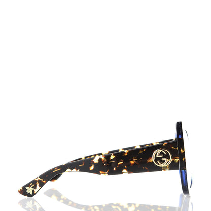 Gucci Square Frame GG0083S Sunglasses Glitter Blue Havana Brown 3 of 8