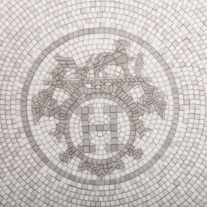 Hermes Porcelain Mosaique au 24 Platine Dessert Plate 8.3 3 of 5