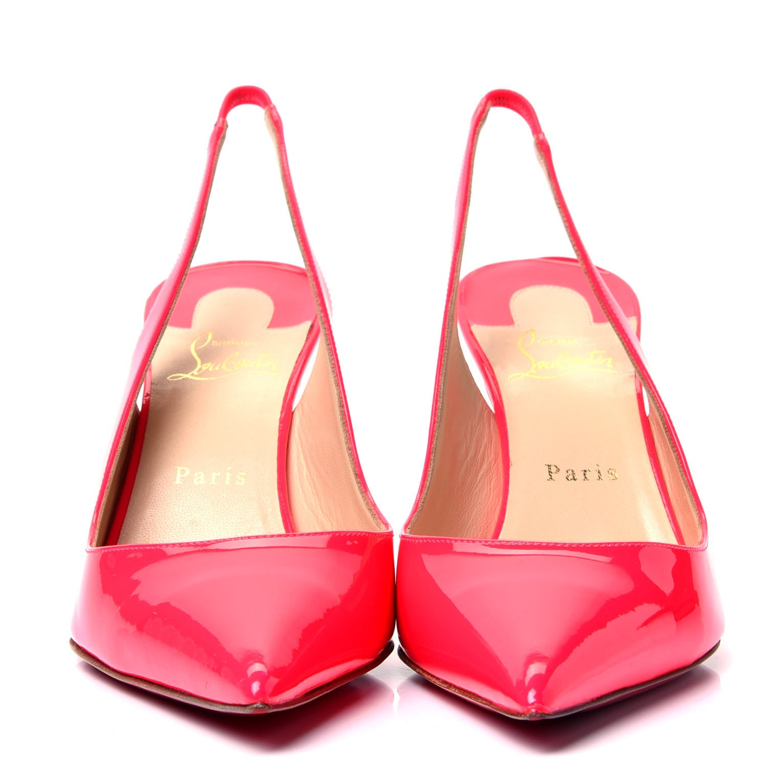 Christian Louboutin Patent Clare Sling 80 Pumps 41 Fluo Rose 2 of 11