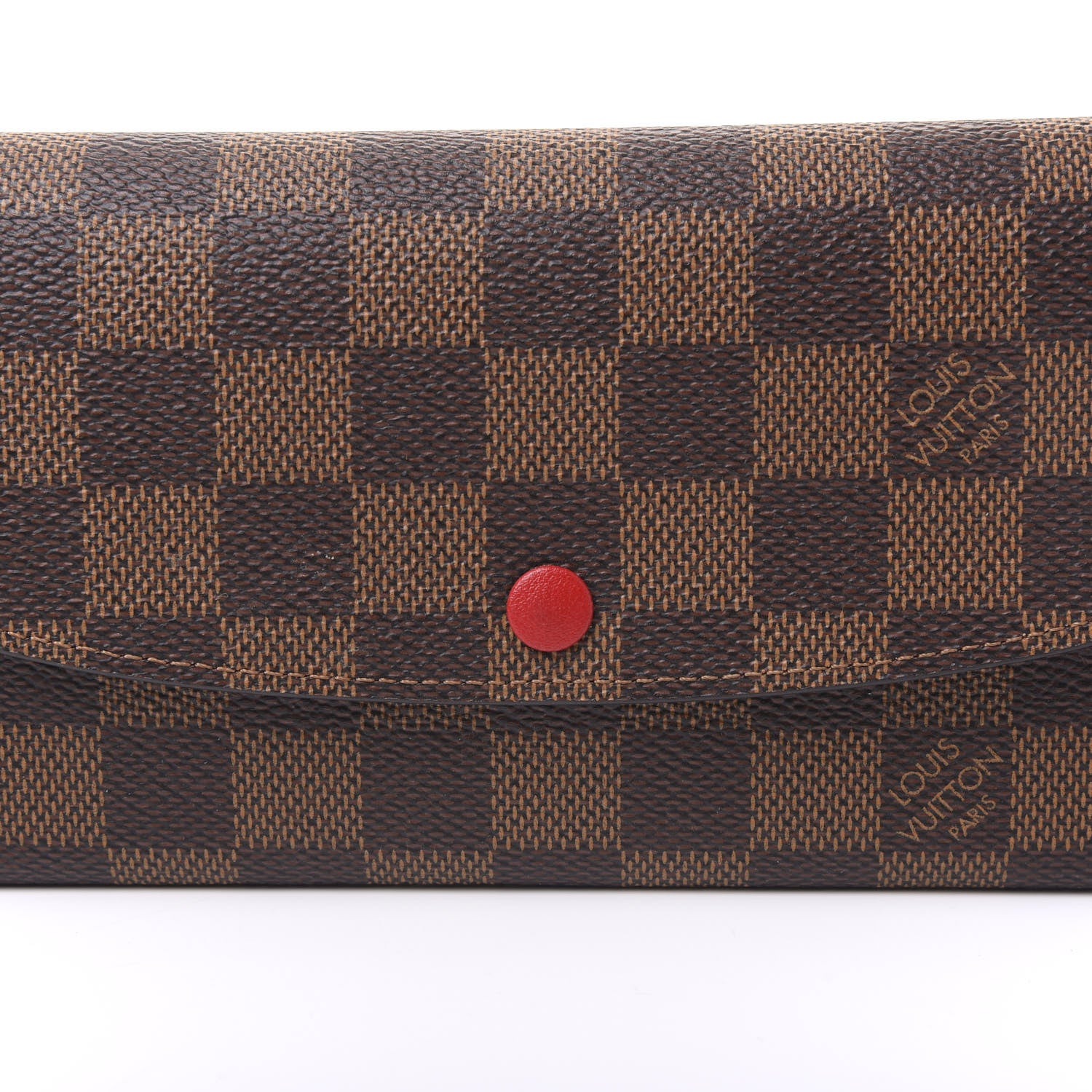 Louis Vuitton Damier Ebene Emilie Wallet Red 6 of 9