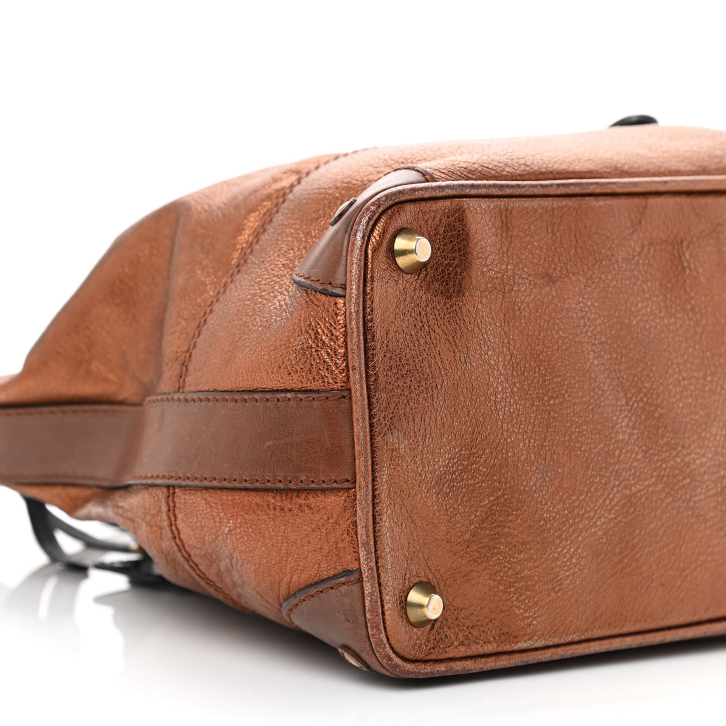 Metallic Calfskin Kerala Tote Bronze
