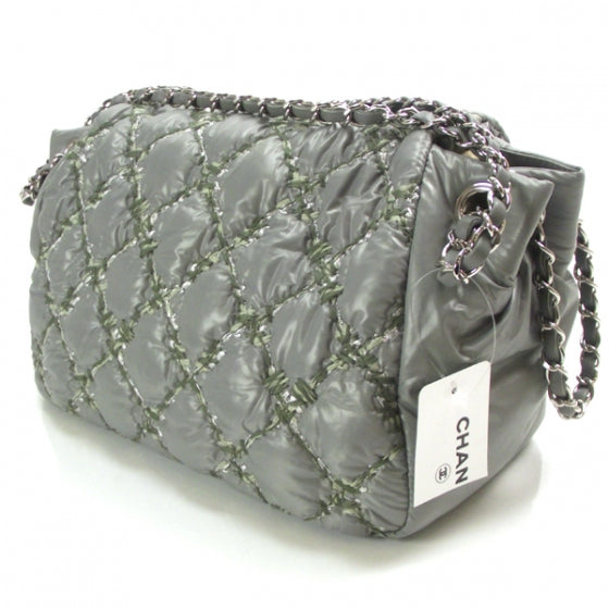 Chanel Nylon Quilted Tweed on Stitch Flap Gray 5 of 11