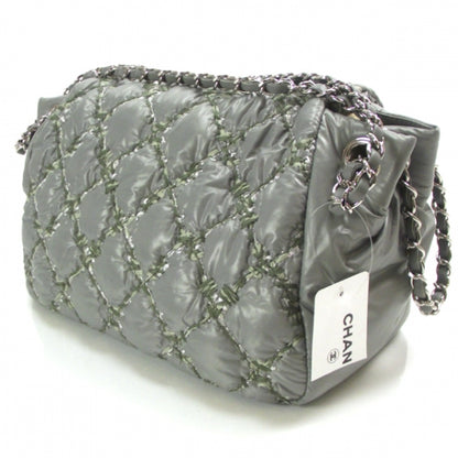 Chanel Nylon Quilted Tweed on Stitch Flap Gray 5 of 11