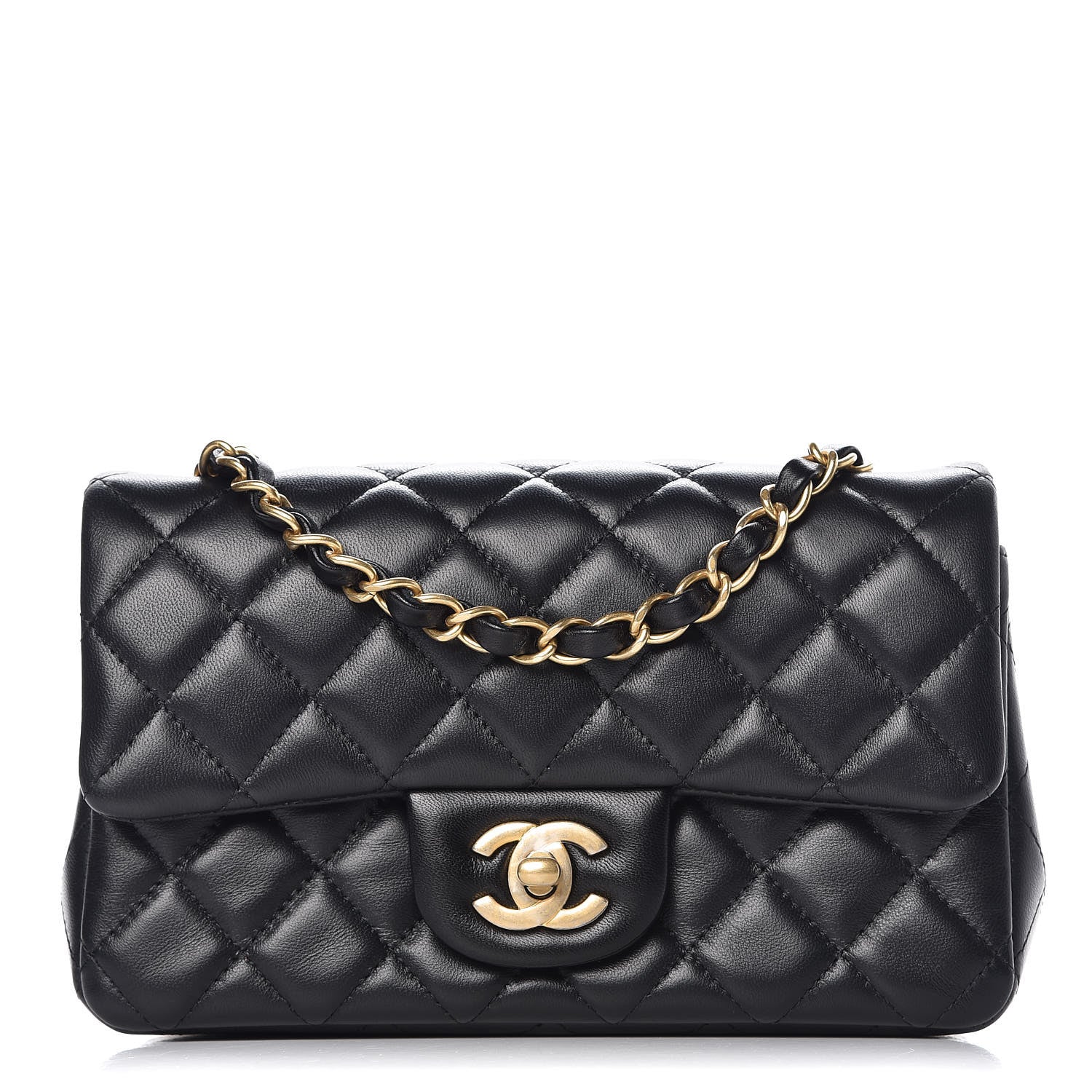 Chanel Lambskin Quilted Mini Rectangular Flap Black 1 of 7