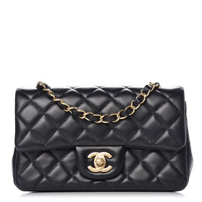 Chanel Lambskin Quilted Mini Rectangular Flap Black 1 of 7