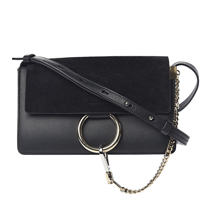Chloe Suede Calfskin Small Faye Shoulder Bag Black 1 of 11