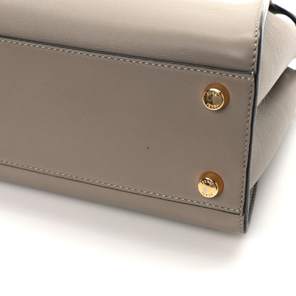 Fendi Vitello Tahiti Burro Medium Peekaboo Iconic Essentially Satchel Tortora Black 13 of 14