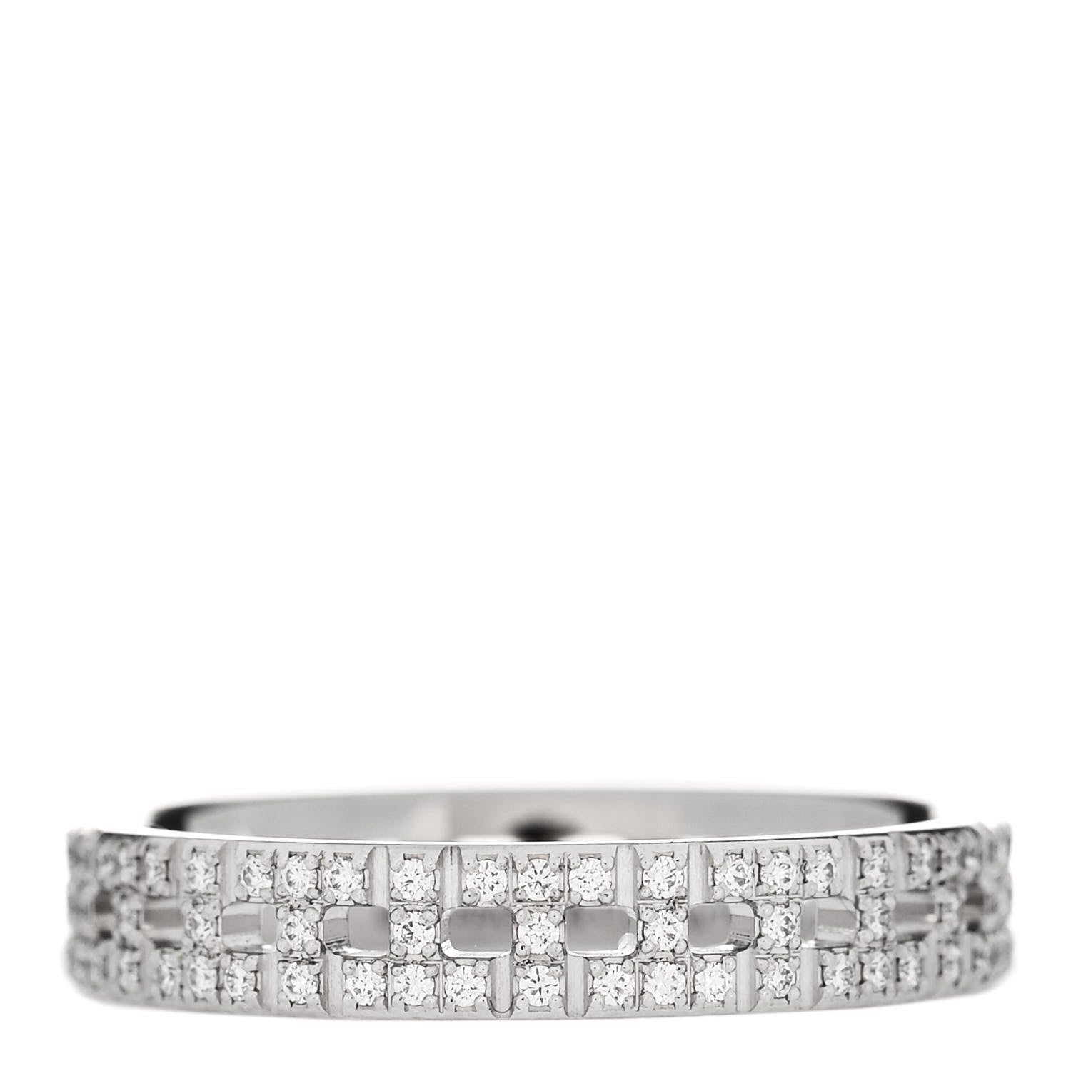 Tiffany 18K White Gold Diamond T True Narrow Band Ring 54 7 1 of 5