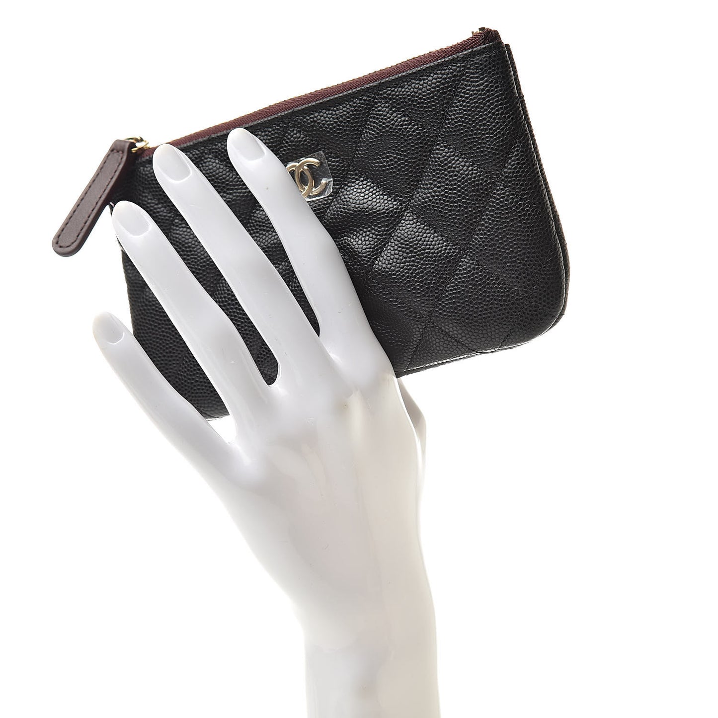 Caviar Quilted Small Cosmetic Case Black