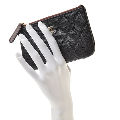 Chanel Caviar Quilted Small Cosmetic Case Black 2 of 8