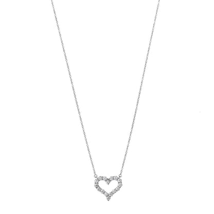 Tiffany Platinum Diamond .72ct Heart Pendant Necklace 1 of 7