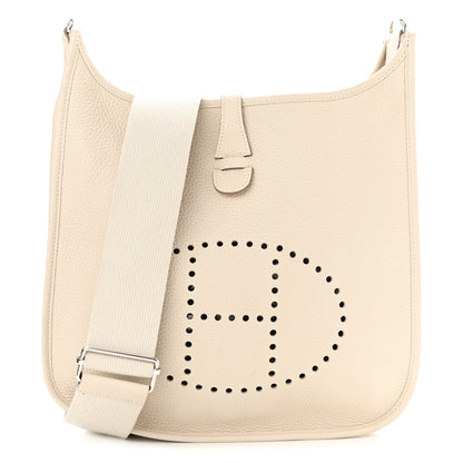 Hermes Taurillon Clemence Evelyne III PM Craie 1 of 15