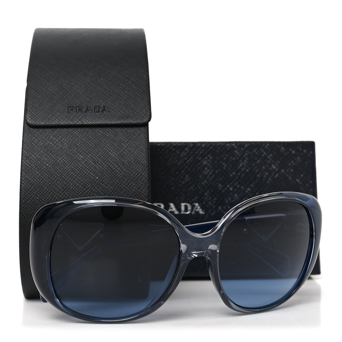 Acetate Round Symbole Triangle Logo Sunglasses SPR 15O Blue