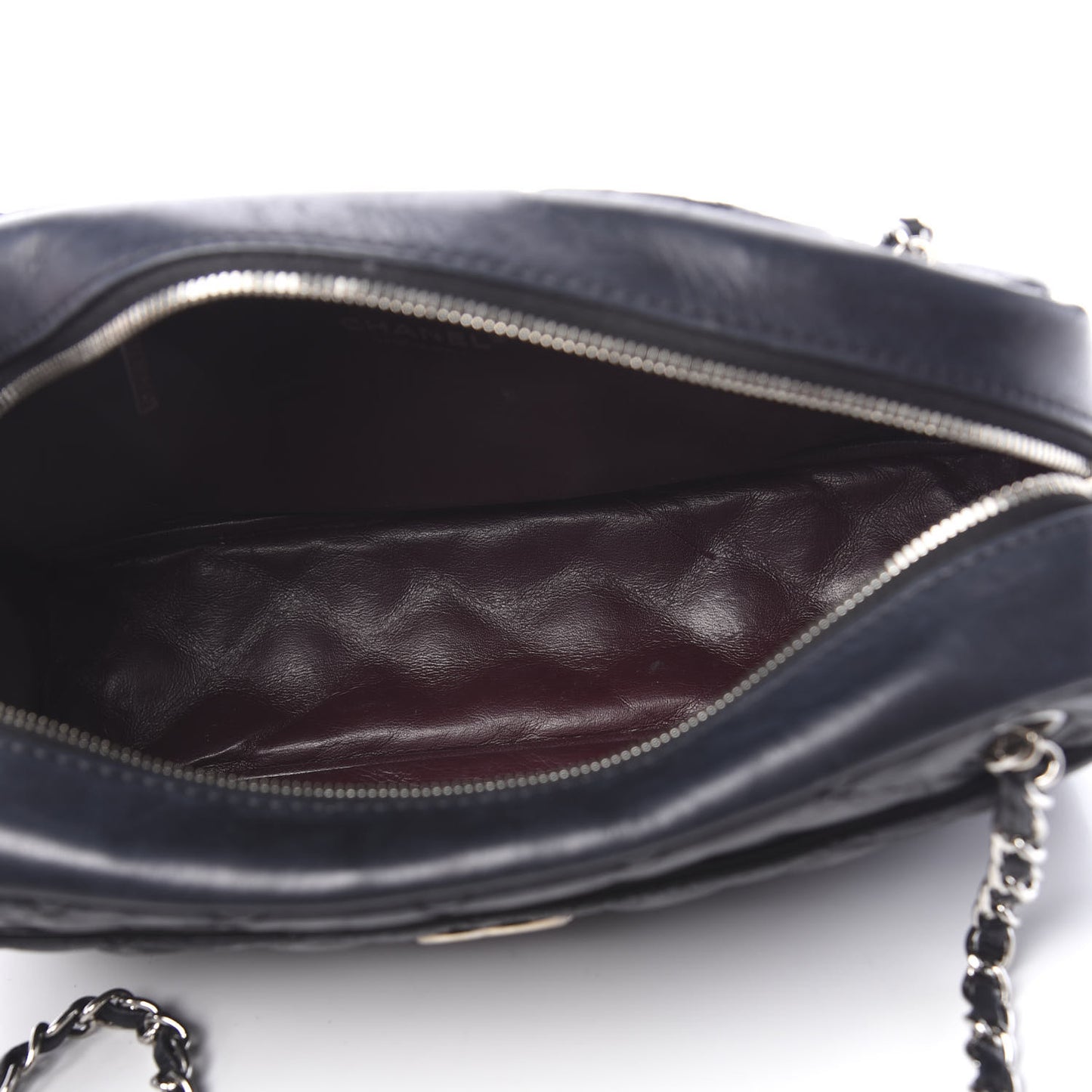 Lambskin Quilted Medium Camera Case Black