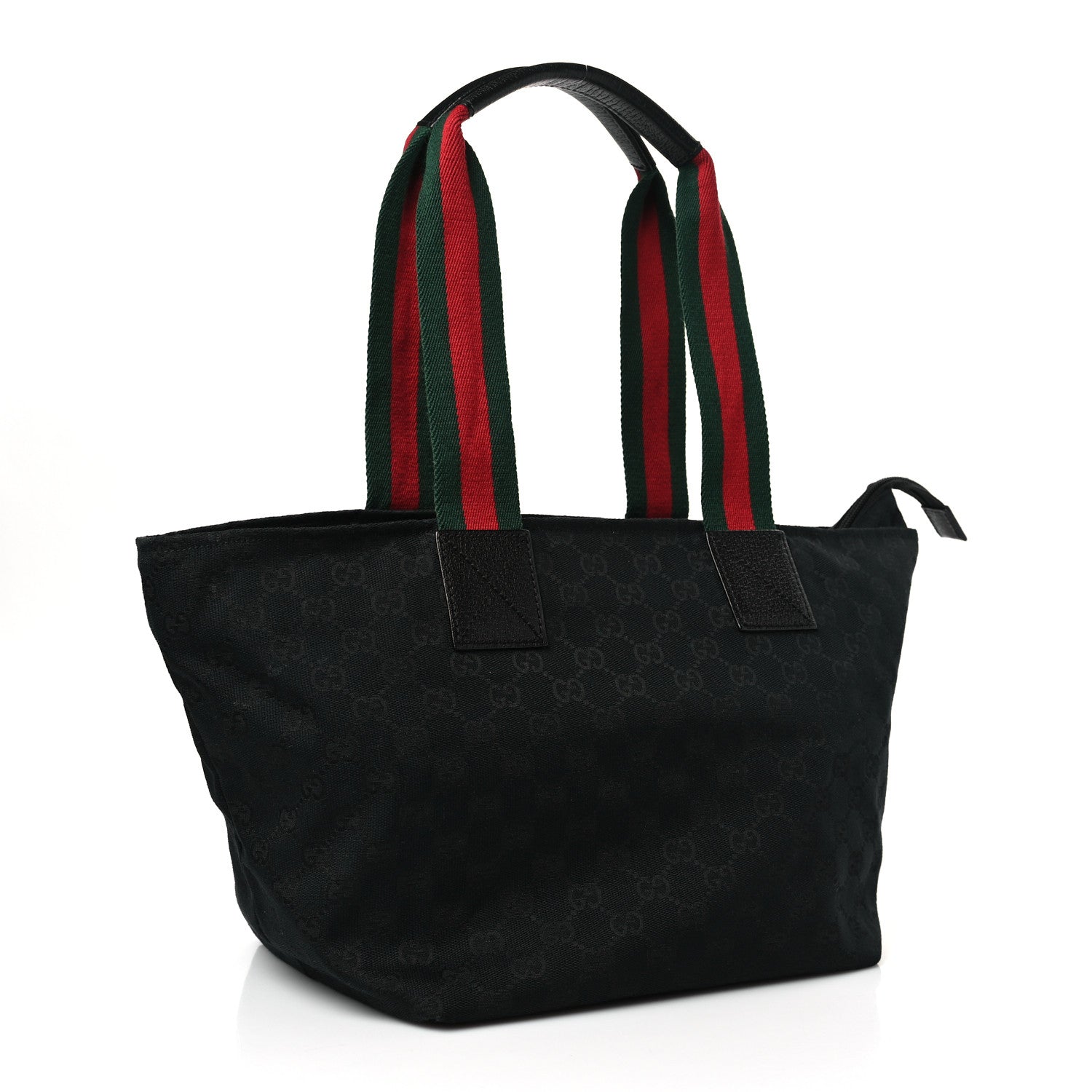Gucci GG Monogram Medium Web Handle Bucket Tote Black 3 of 10