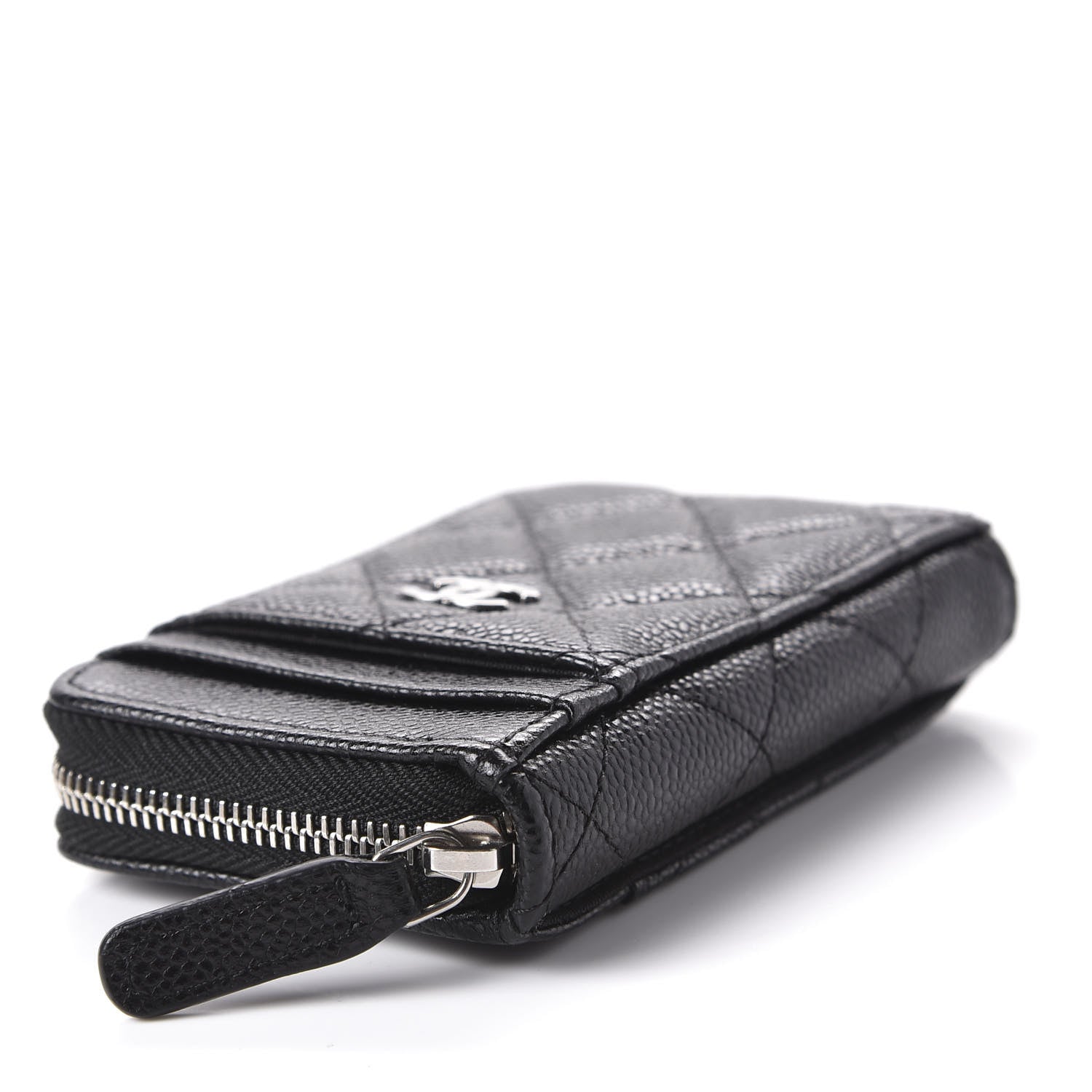 Chanel Caviar Quilted Zip Card Holder Black 5 of 9