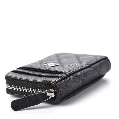 Chanel Caviar Quilted Zip Card Holder Black 5 of 9