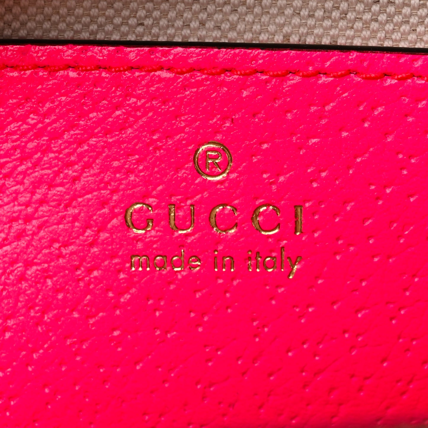 GG Supreme Monogram Textured Dollar Calfskin Web Ophidia Small Crossbody Bag Beige Ebony Fuchsia