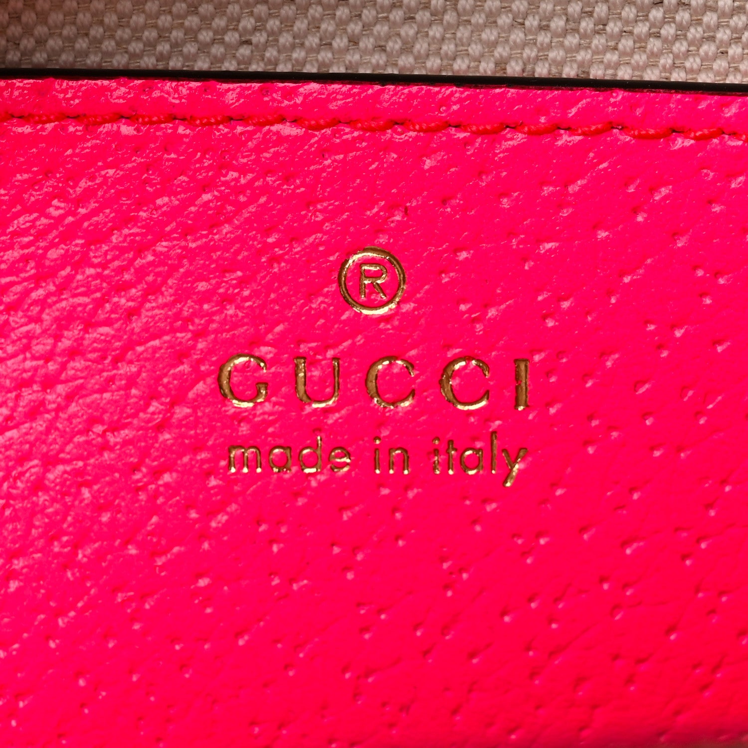 Gucci GG Supreme Monogram Textured Dollar Calfskin Web Ophidia Small Crossbody Bag Beige Ebony Fuchsia 6 of 10