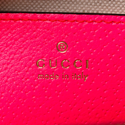 Gucci GG Supreme Monogram Textured Dollar Calfskin Web Ophidia Small Crossbody Bag Beige Ebony Fuchsia 6 of 10