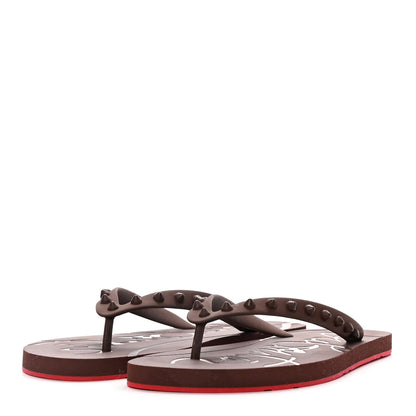 Christian Louboutin Rubber Spike Loubi Donna Flip Flop 41 Nude 3 of 9