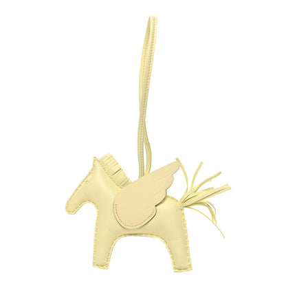 Hermes Milo Lambskin Grigri Rodeo Pegase Horse Bag Charm MM Jaune Milton 1 of 5