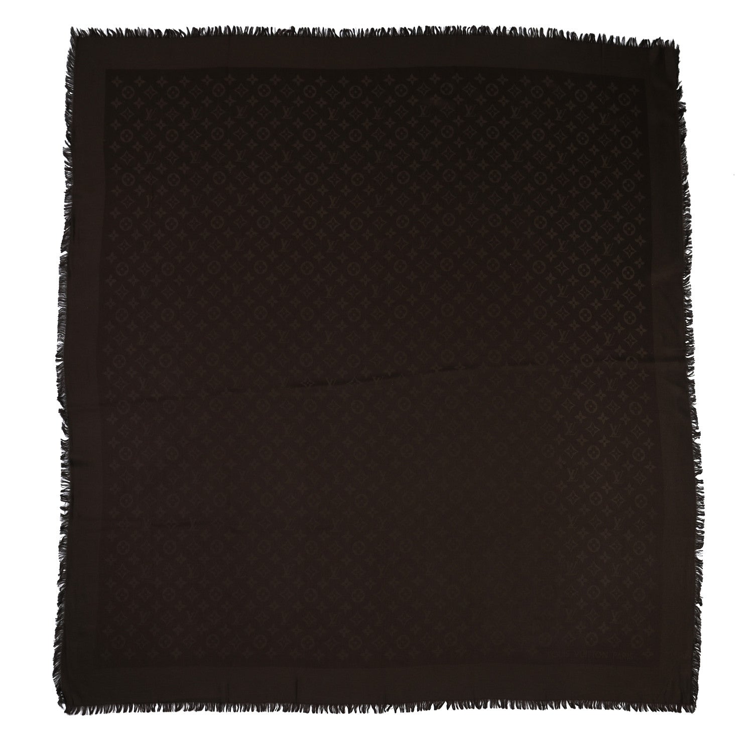 Louis Vuitton Silk Wool Monogram Shawl Brown 1 of 3