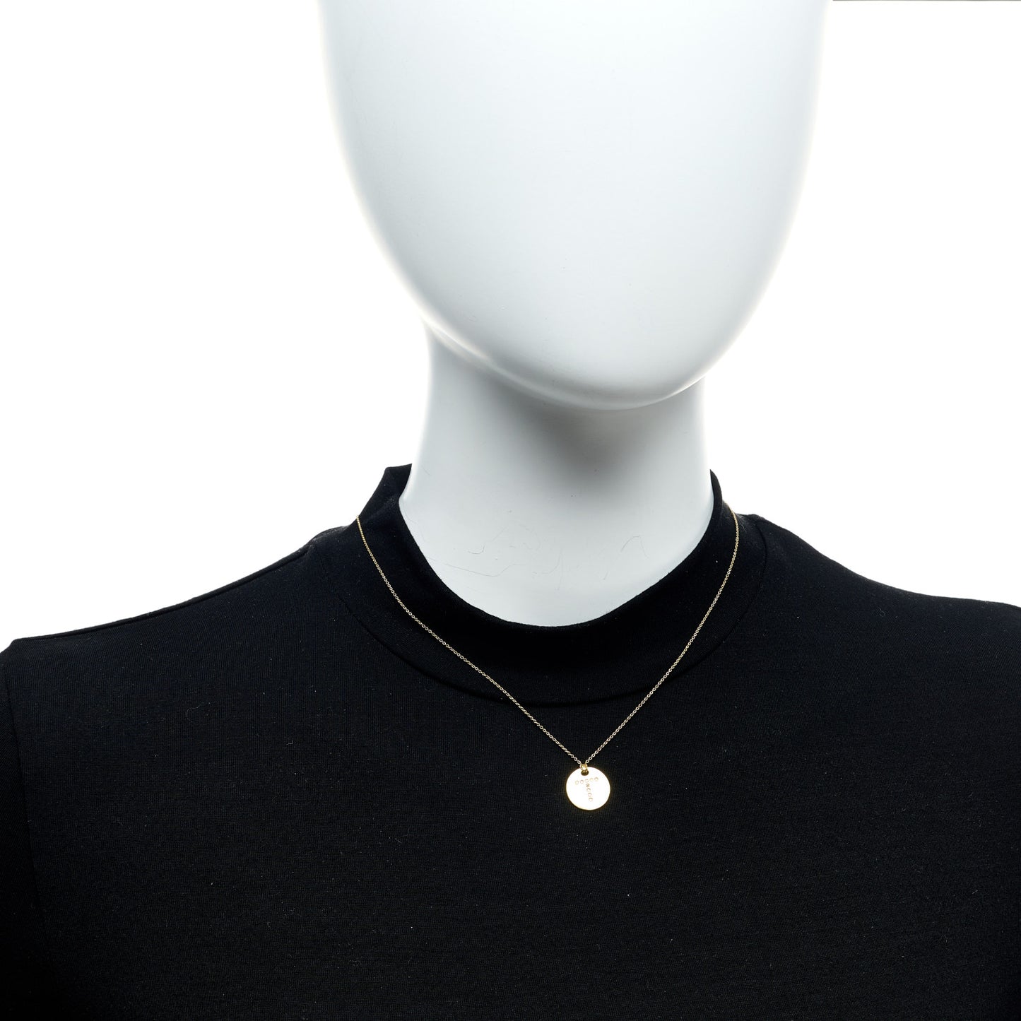18K Yellow Gold Diamond Letter T Medallion Pendant Necklace