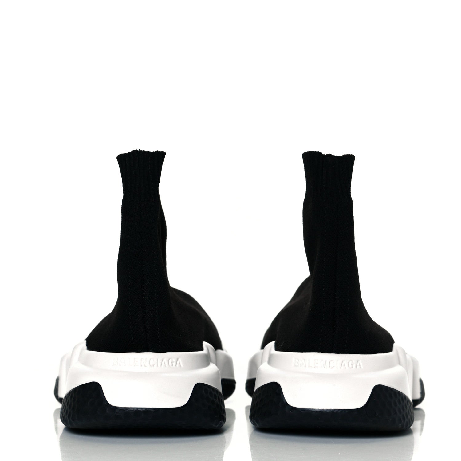 Balenciaga Neoprene Knit Womens Speed Sneakers 38 Black White 10 of 16