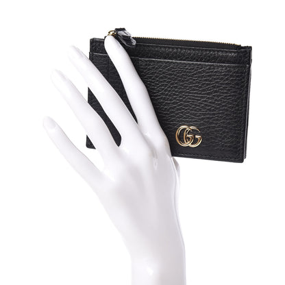 Gucci Dollar Calfskin GG Marmont Coin Case Card Holder Black 2 of 8