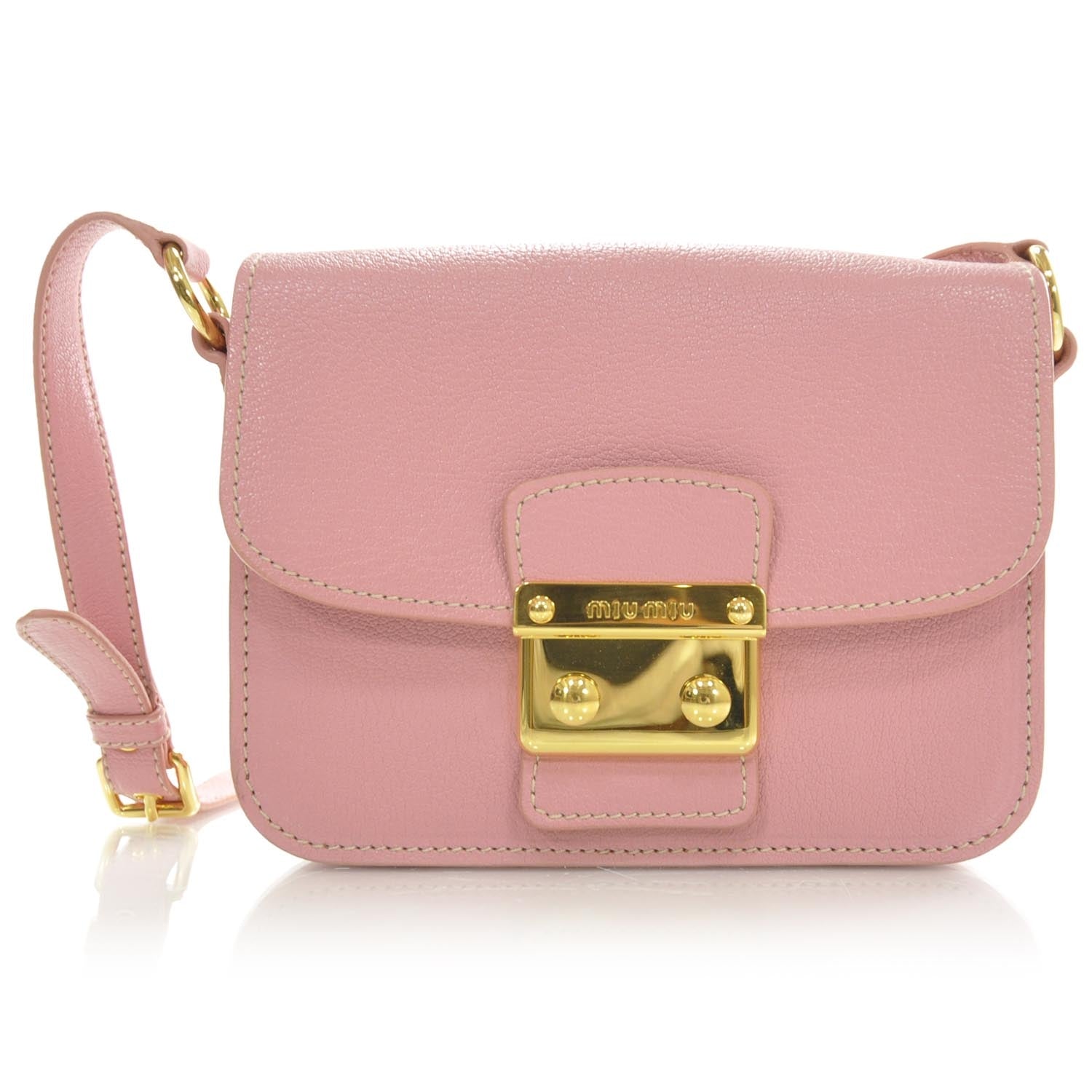 Miu Miu Leather Shoulder Bag Pink 1 of 7