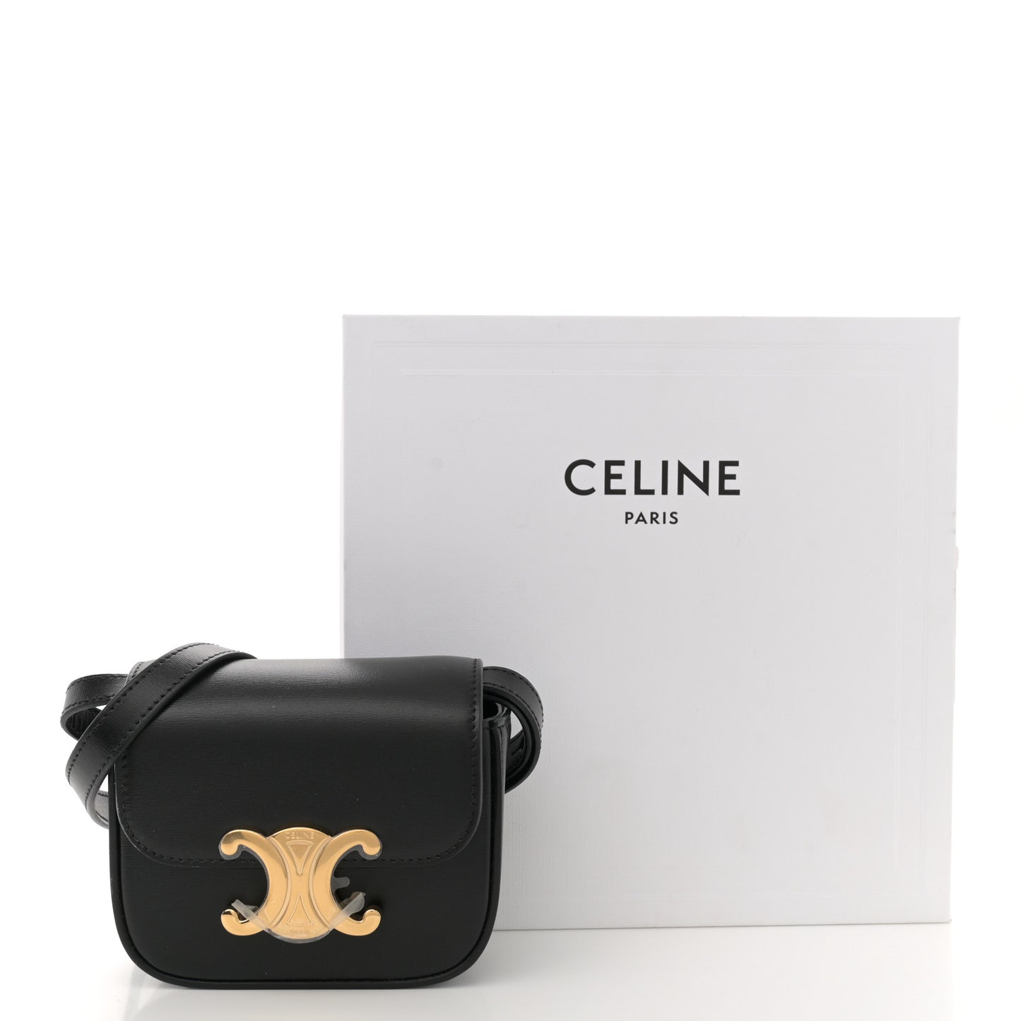 Shiny Calfskin Mini Triomphe Black