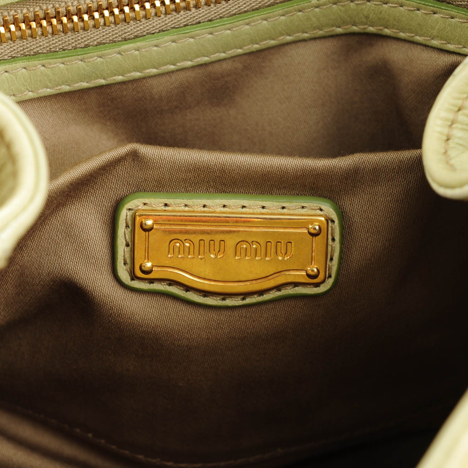 Miu Miu Vitello Lux Mini Bow Bag Pistacchio 6 of 8