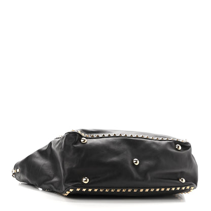 Valentino Garavani Vitello Medium Rockstud Tote Black 4 of 10