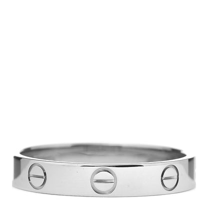 Cartier 18K White Gold 3.5mm LOVE Wedding Band Ring 58 8.5 3 of 4