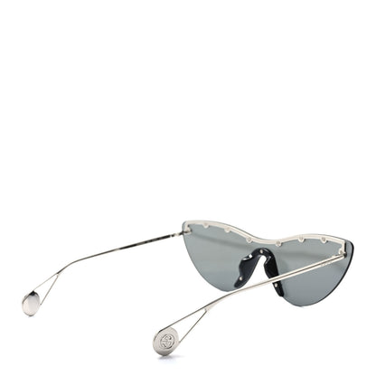 Gucci Metal Rimless Star Studded 90mm Cat Eye GG0666S Sunglasses Mirror Silver 4 of 6