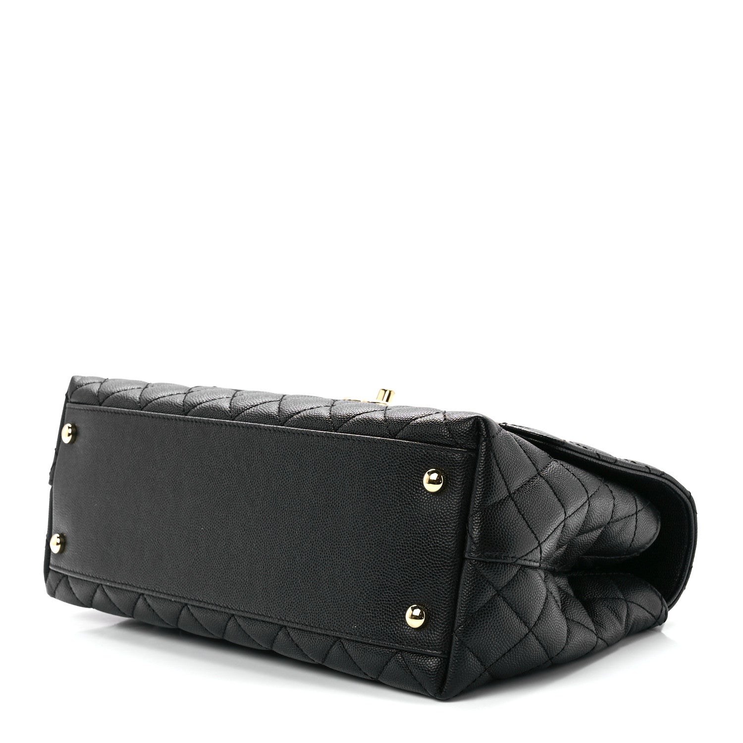 Chanel Caviar Lizard Embossed Quilted Small Coco Handle Flap Black 5 of 12