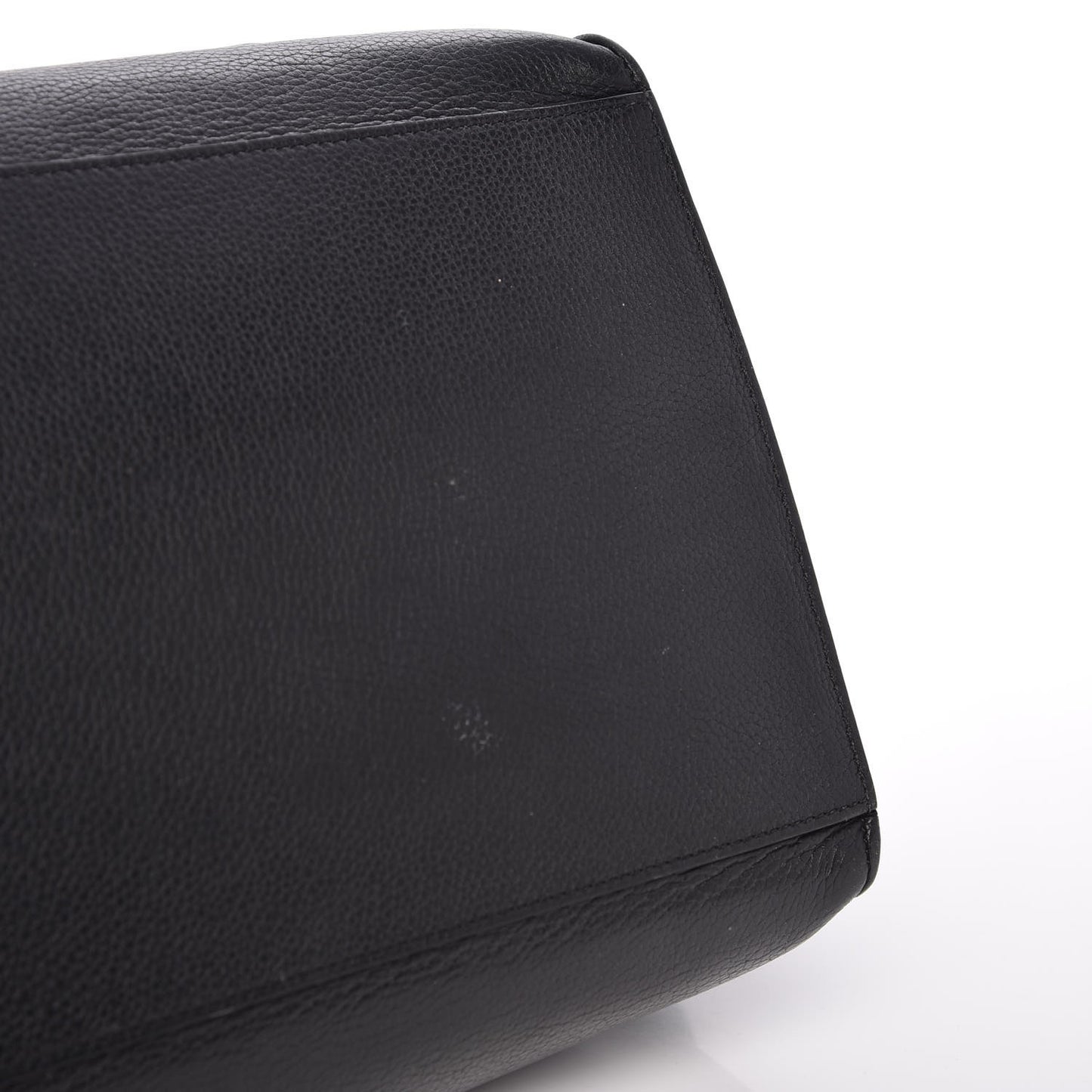 Drummed Calfskin Suede Large Trapeze Black