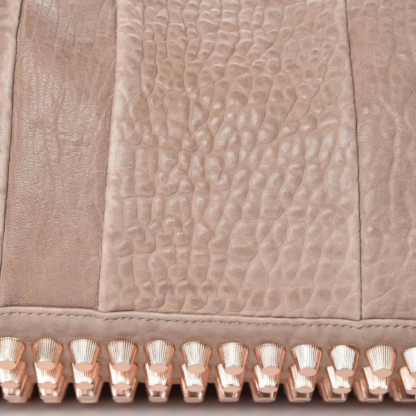 Pebbled Lambskin Rocco Latte Rose Gold Hardware