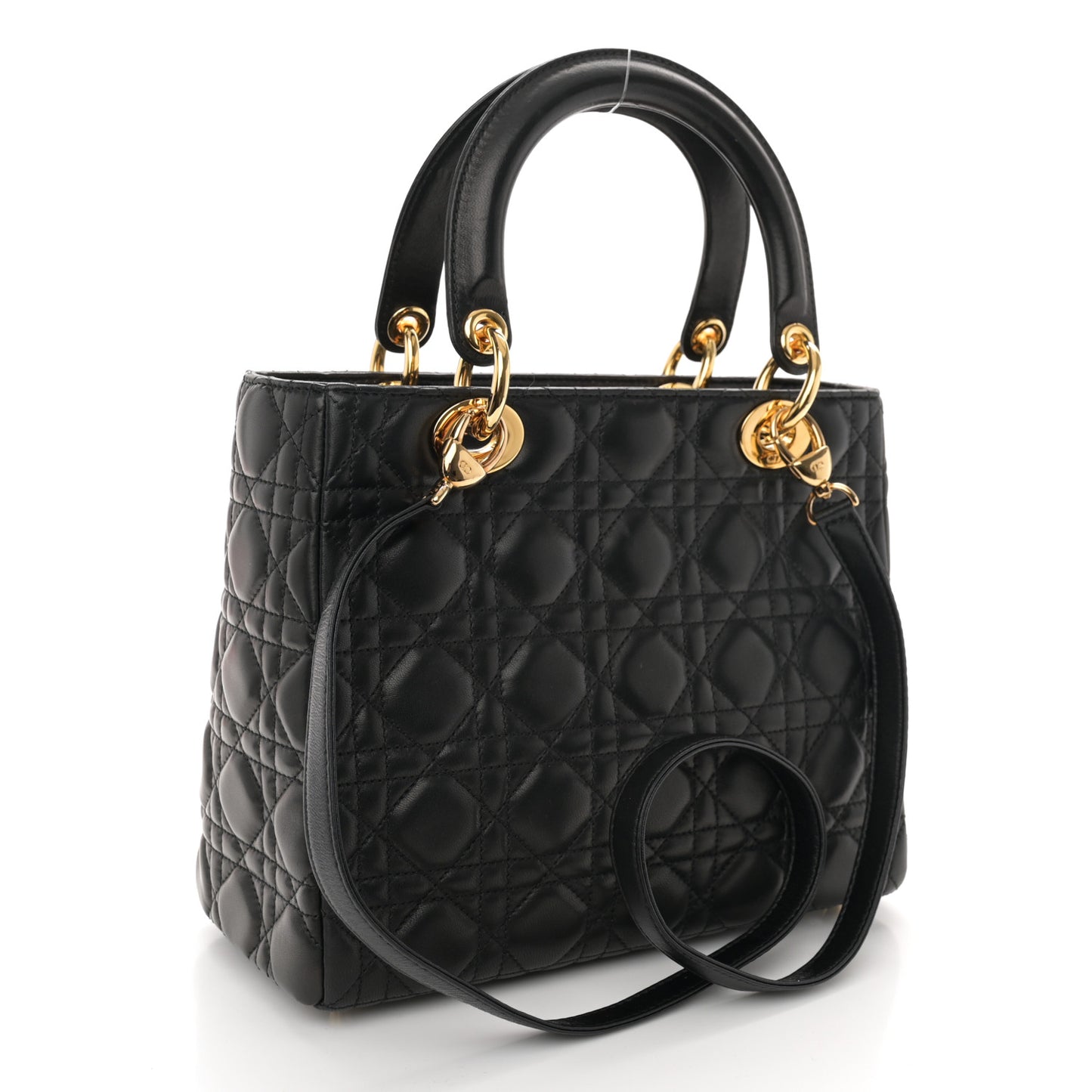 Lambskin Cannage Medium Lady Dior Black
