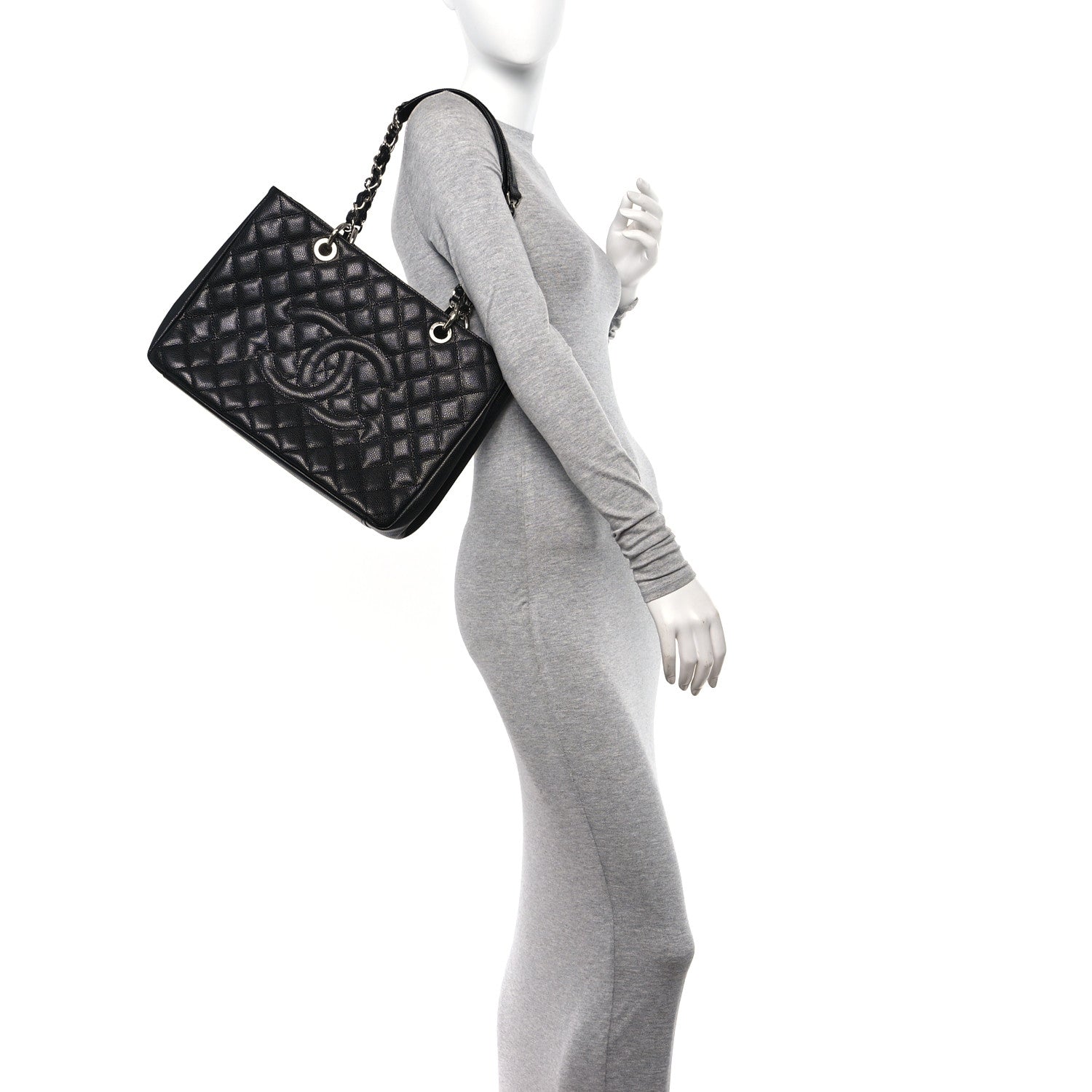 Chanel Caviar Quilted Grand Shopping Tote GST Black 2 of 11