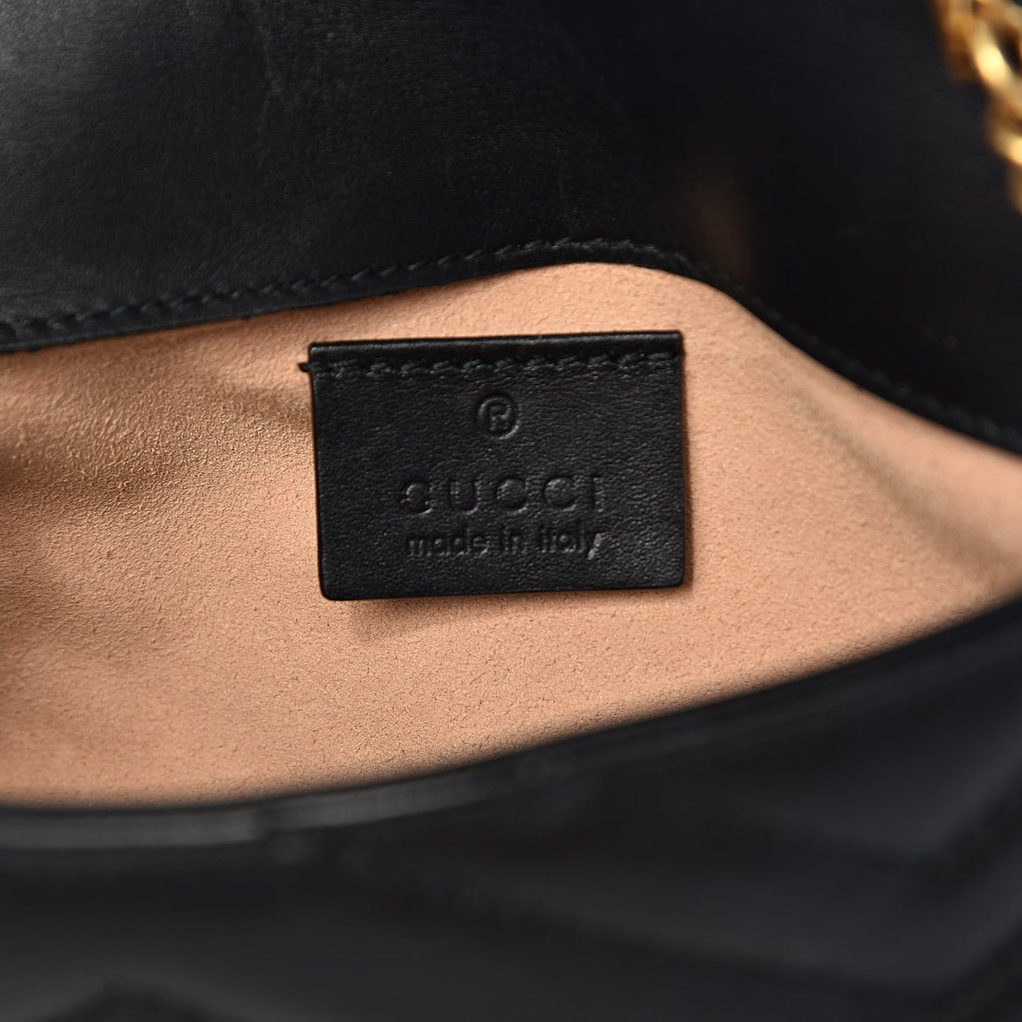 Calfskin Matelasse Super Mini GG Marmont Shoulder Bag Black