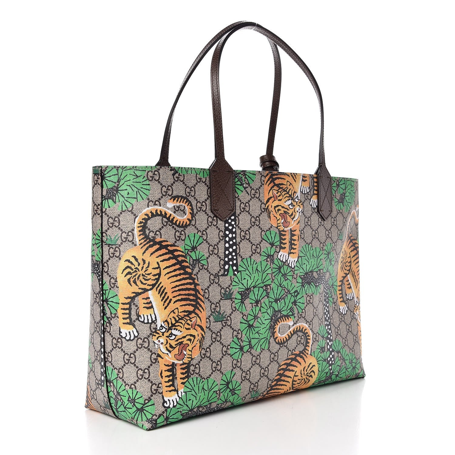 Gucci GG Supreme Monogram Bengal Medium Shopping Tote Beige Yard 3 of 7