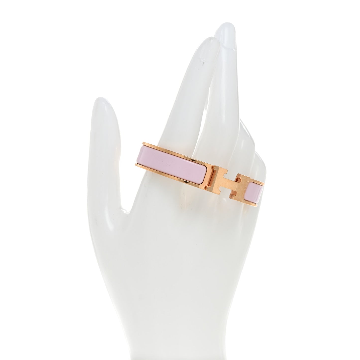 Enamel Narrow Clic Clac H Bracelet PM Rose Candeur