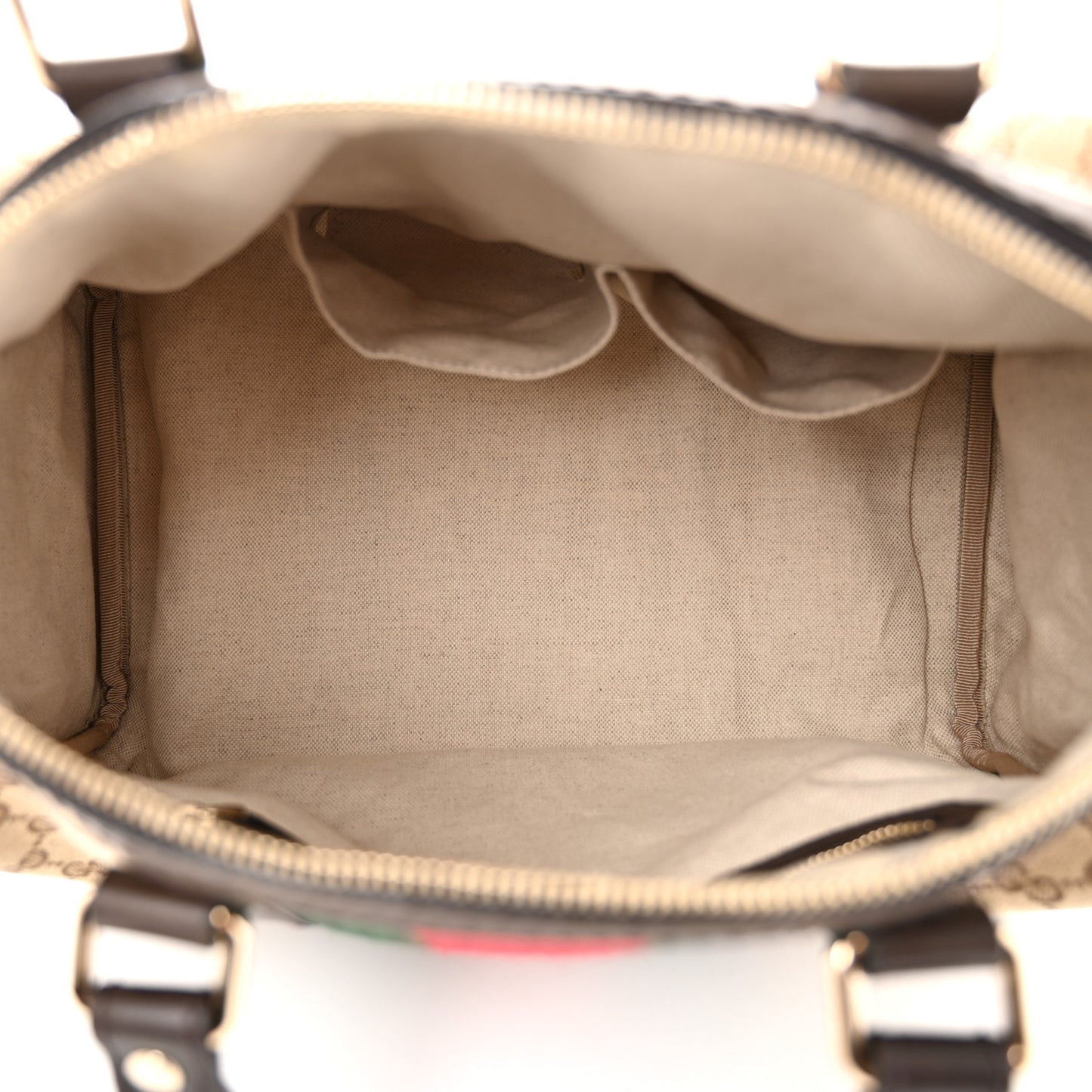 Monogram Selleria Calfskin Vintage Web Medium Boston Beige Ebony Cocoa