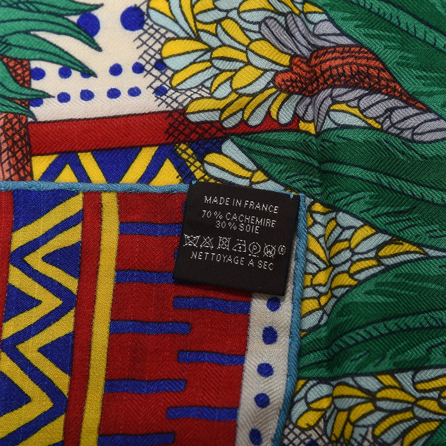 Hermes Cashmere Silk Acte III Scene I La Clairiere Shawl 140 Orange Vert Multicolore 3 of 5