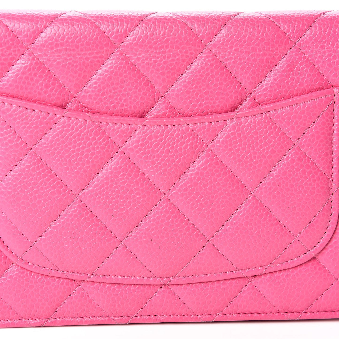 Caviar Quilted Wallet on Chain WOC Pink