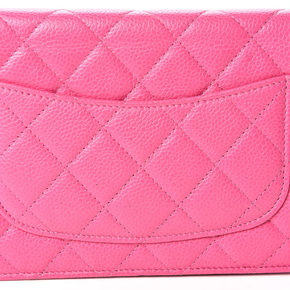 Chanel Caviar Quilted Wallet on Chain WOC Pink 13 of 13